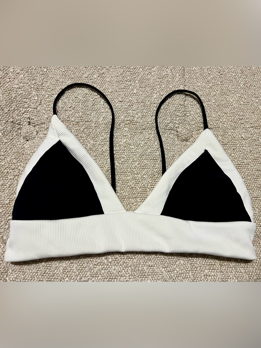 Boys + Arrows Black and White Triangle Bikini Top